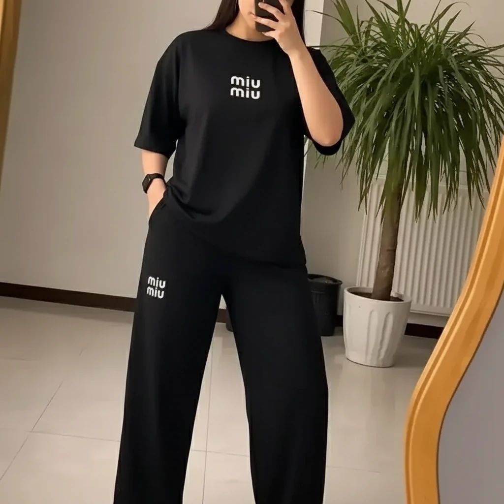 ست تیشرت و شلوار زنانه miu miu