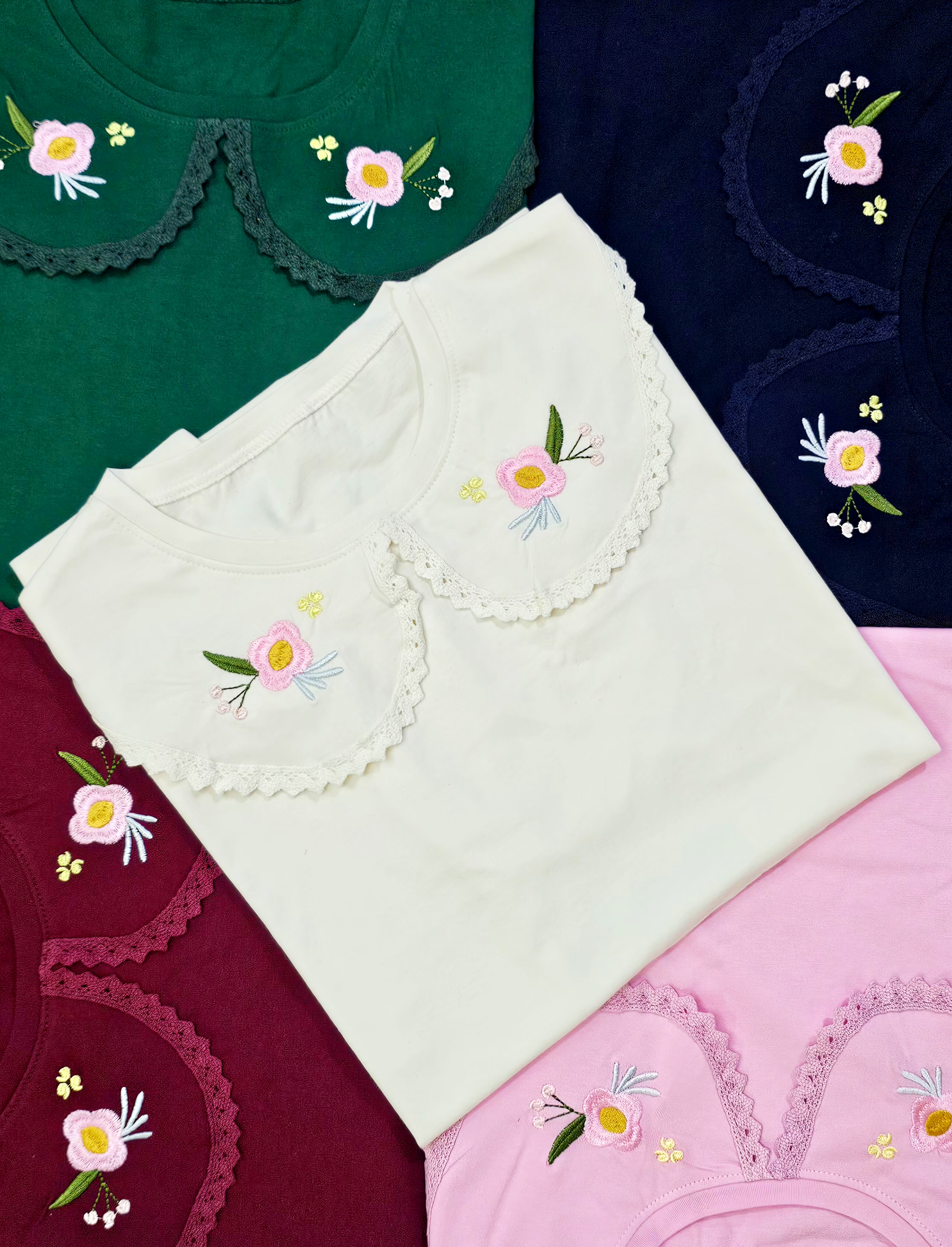 تیشرت گلدوزی یقه ب ب